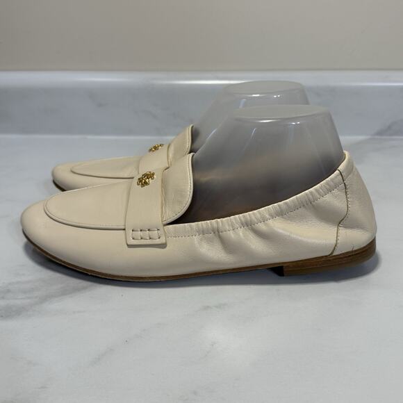 Tory Burch BALLET LOAFER Women’s US 9.5M New Cream Napa Leather Slip On Flat - Picture 2 of 12
